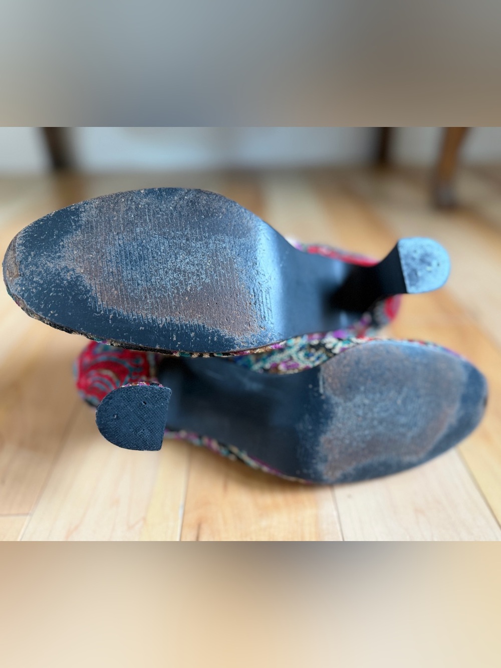 Baci Baroque Revival Tapestry Booties Black Fur Trim Vintage Inspired Shoes, 8 - Picture 11 of 14